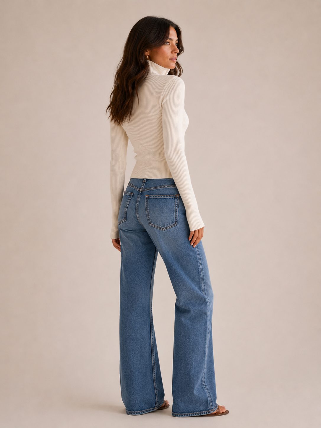 Josette | Ribbed Knit Zip-Up Cardigan with High Neck for Women