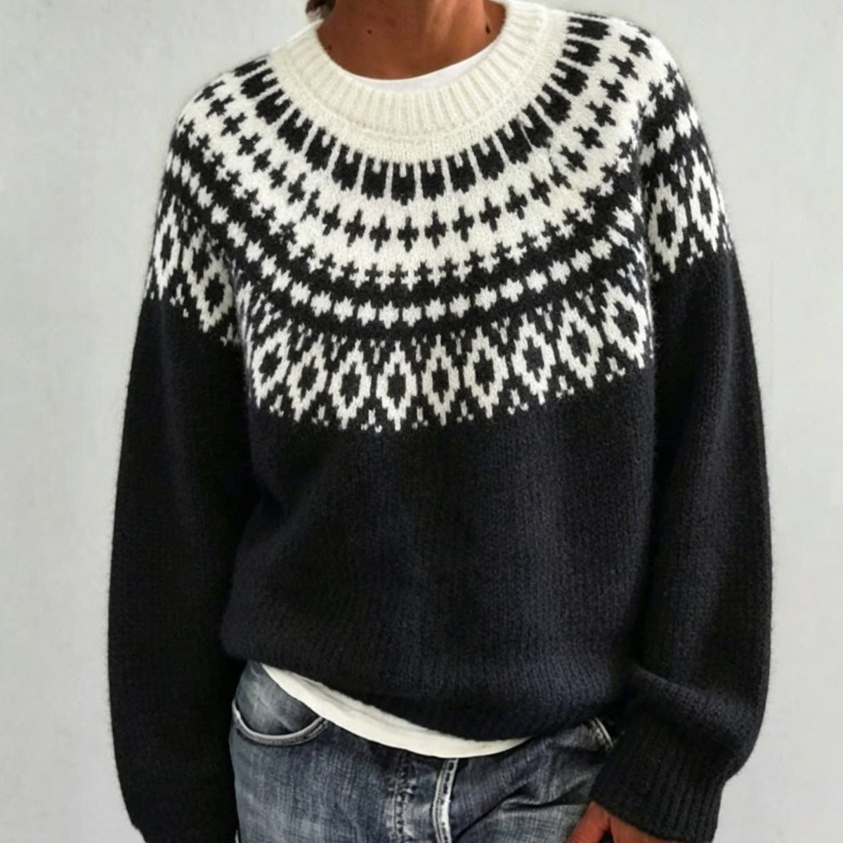 Joyce | Fair Isle Sweater with Crew Neck for Women