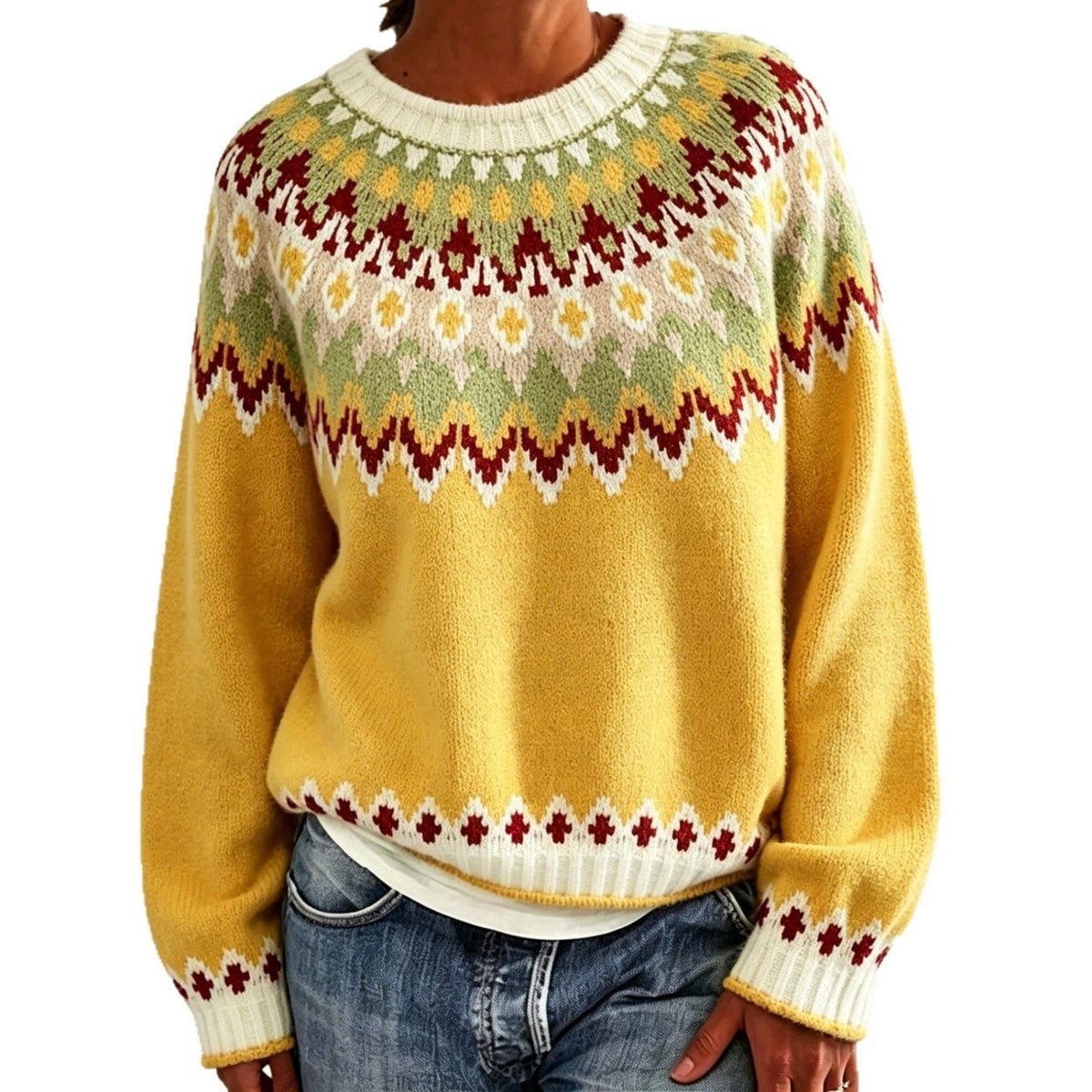 Joyce | Fair Isle Sweater with Crew Neck for Women