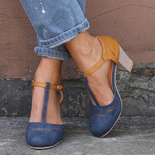 Katharina | Damen Herbst Mary Janes Mit Blockabsatz