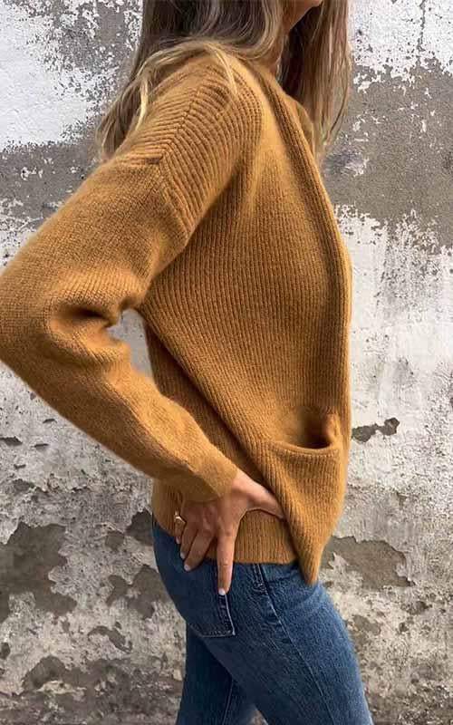 Women's Ribbed Zip-Up Cardigan with Patch Pockets