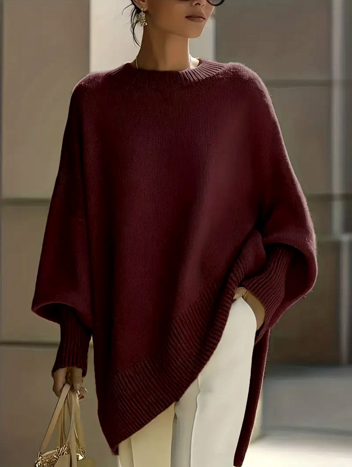 Juanita - Women's Round Neck Batwing Loose Sweater