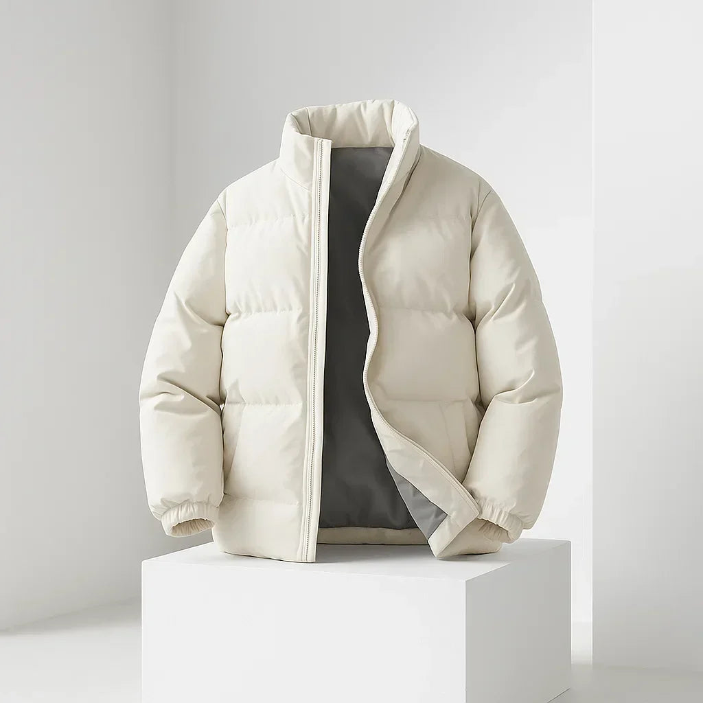 Kael - Men's Puffer Jacket with Stand Collar and Ribbed Cuffs