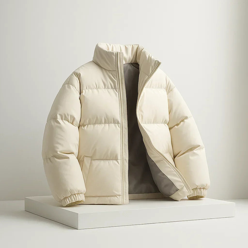 Kael - Men's Puffer Jacket with Stand Collar and Ribbed Cuffs