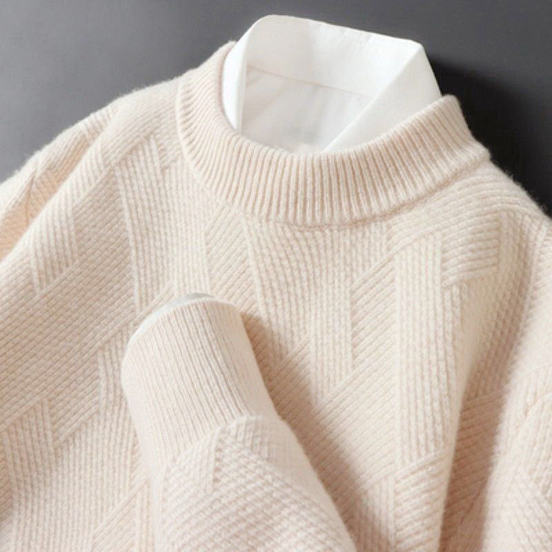 Kaelan - Men's Geometric Cashmere Knit Crewneck Sweater