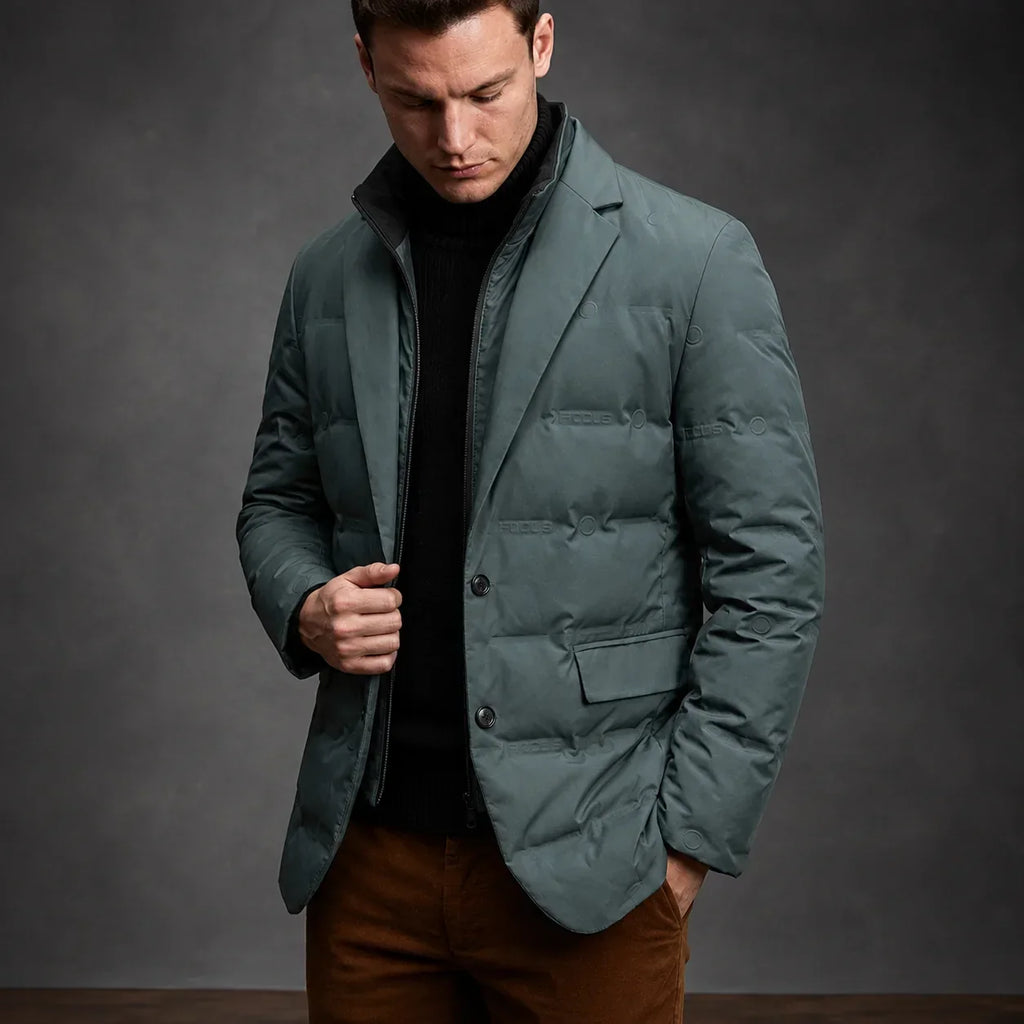 Kieran - Men's Duck Down Puffer Blazer with Button Front
