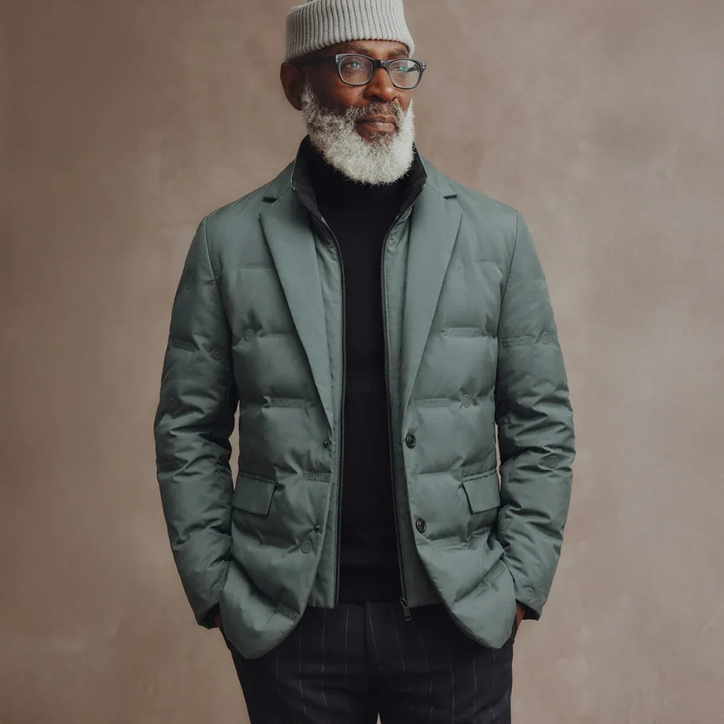 Kieran - Men's Duck Down Puffer Blazer with Button Front