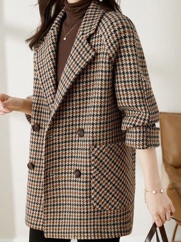 Kimberly | Houndstooth Oversized Double-Breasted Blazer for Women