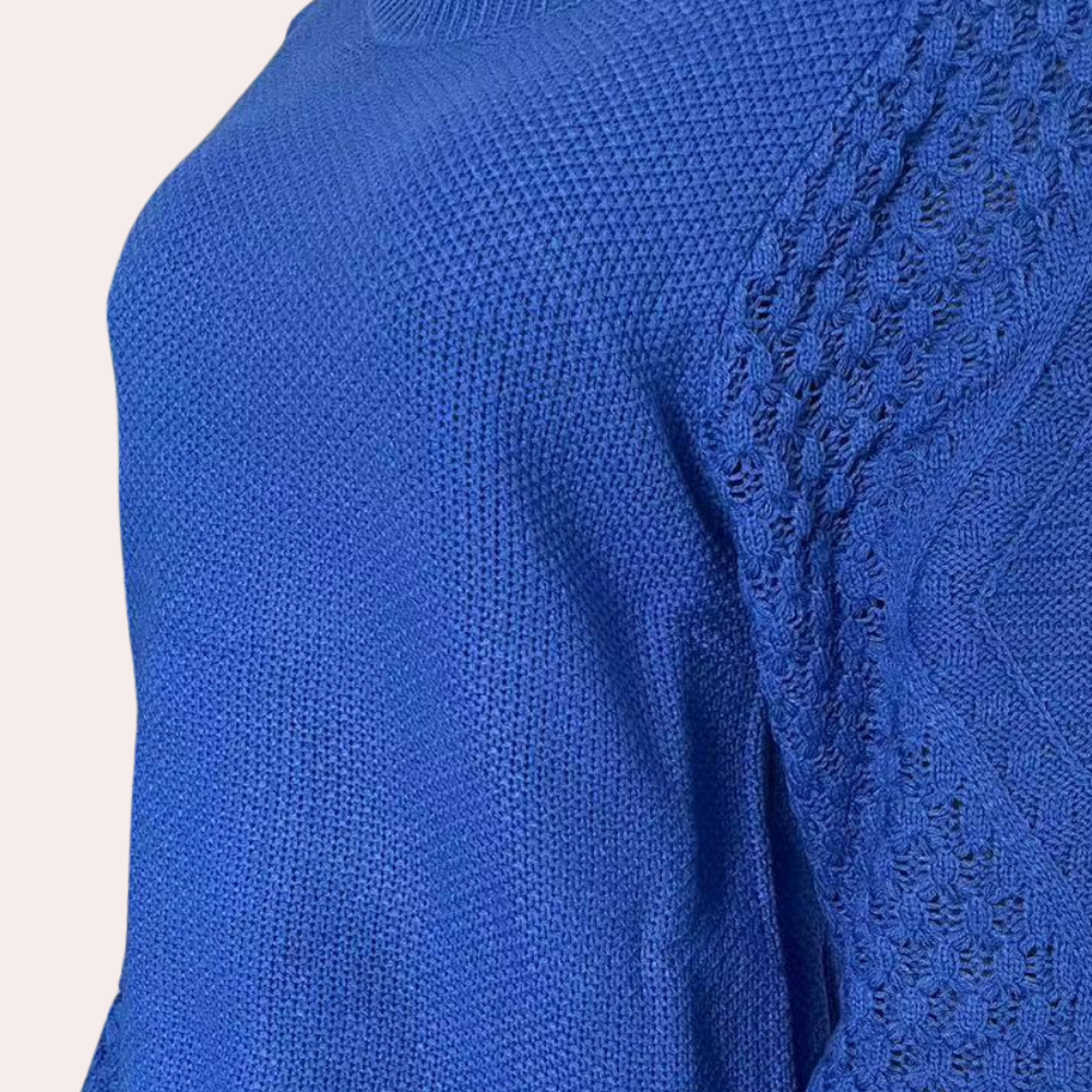Women's Crew Neck Sweater Cable Knit Long Sleeve