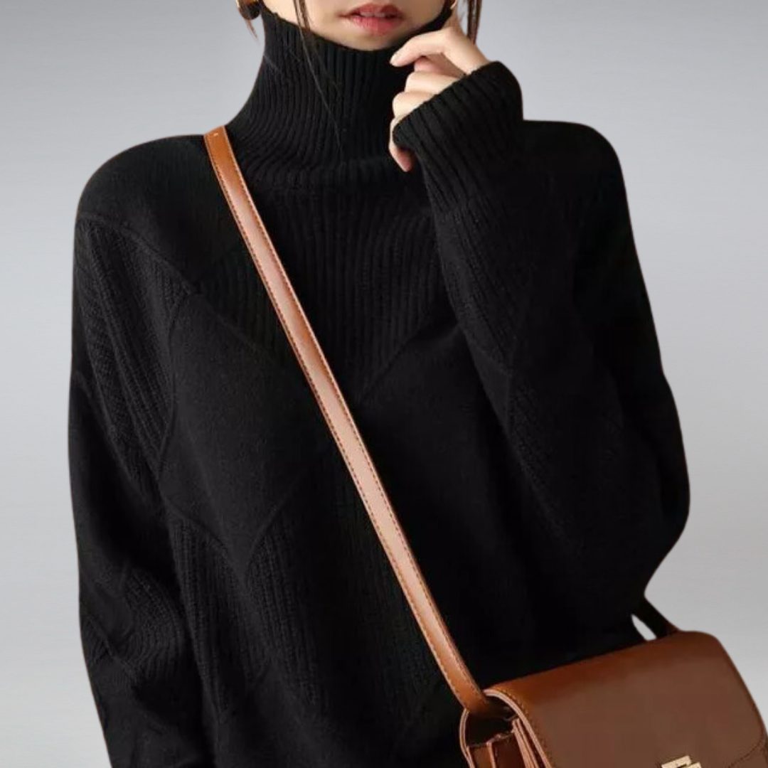 Korinna | Ribbed Knit Sweater with Roll Neck for Women
