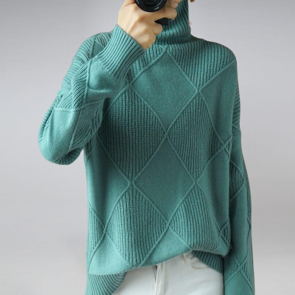 Korinna | Ribbed Knit Sweater with Roll Neck for Women