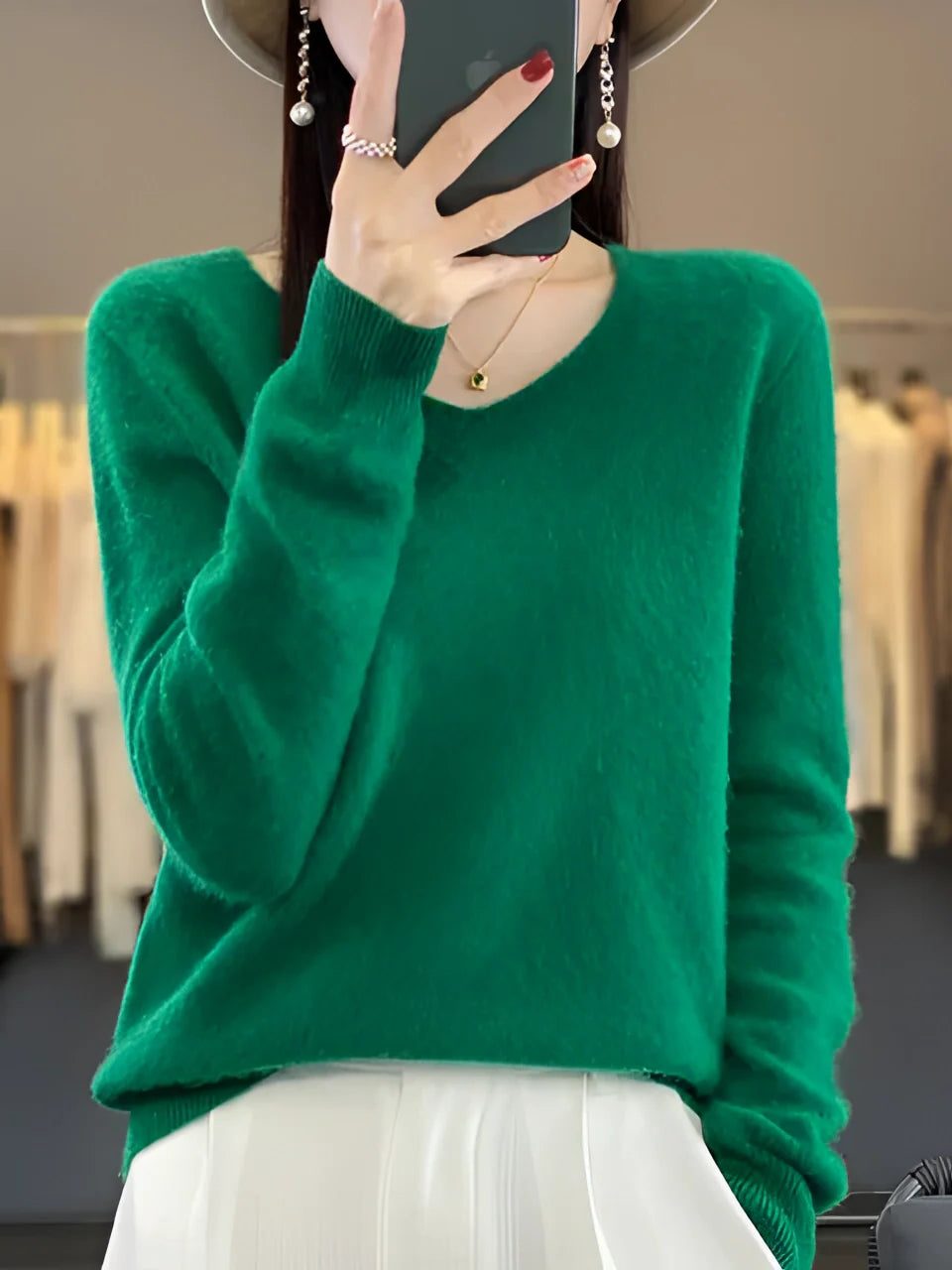 Kyra | Cashmere Sweater with V-Neck for Women