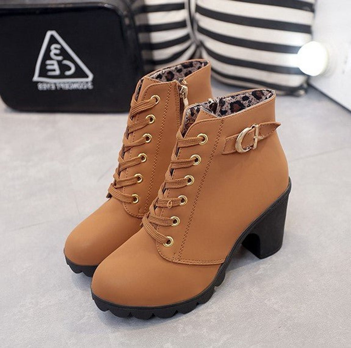 Everleigh | Lace-Up Block Heel Ankle Boots for Women