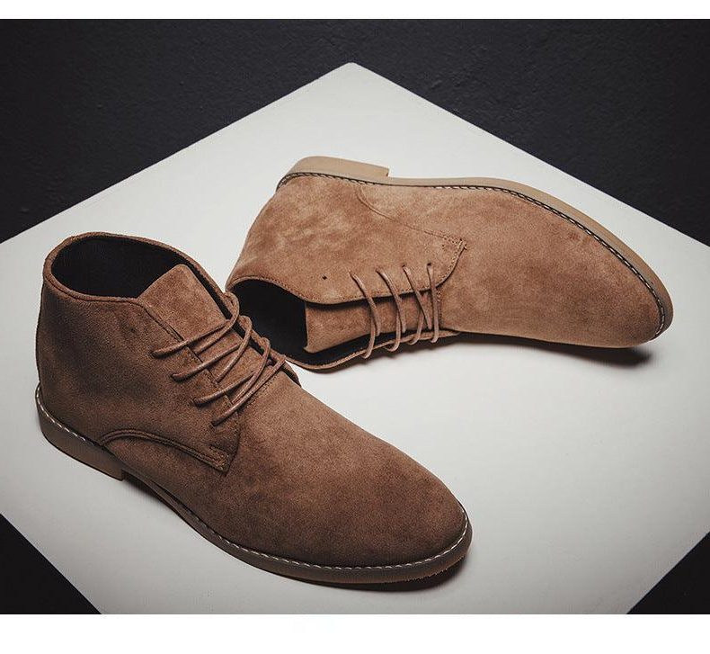 Lace-Up Faux Suede Desert Boots for Men