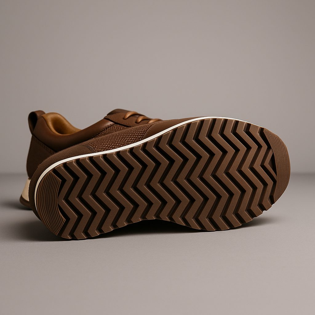 Lace-Up Leather Platform Sneakers for Men