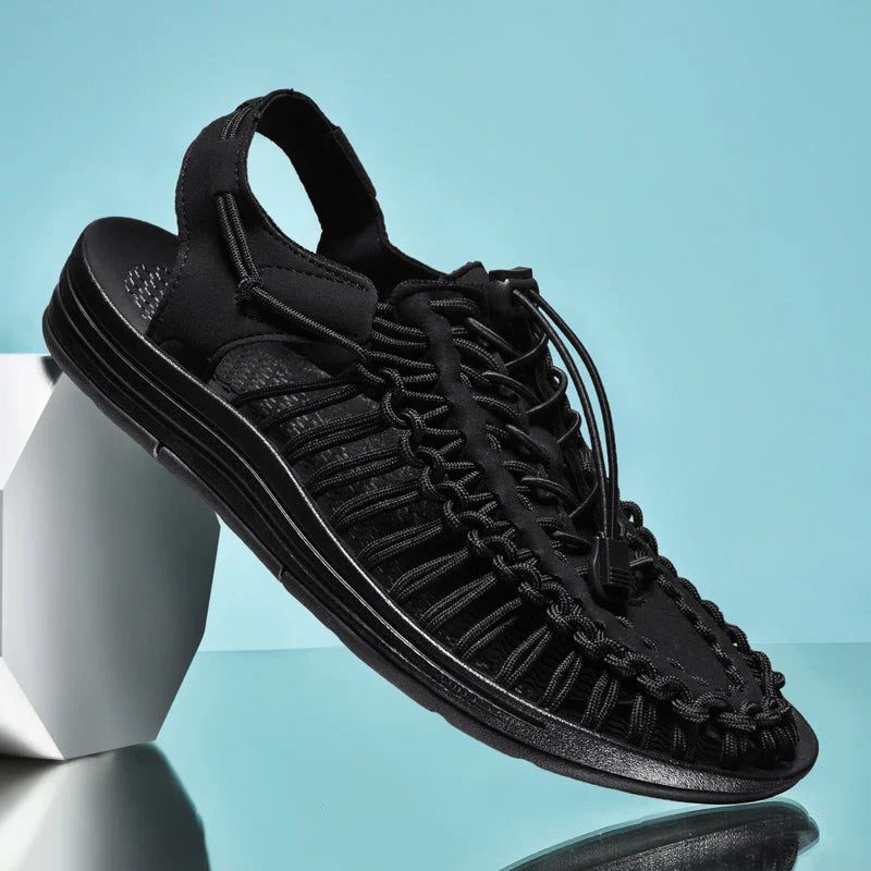 Lace-Up Woven Closed Toe Sandals for Men