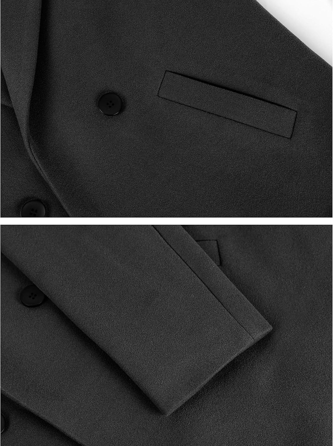Women's Double-Breasted Longline Coat with Notch Lapels