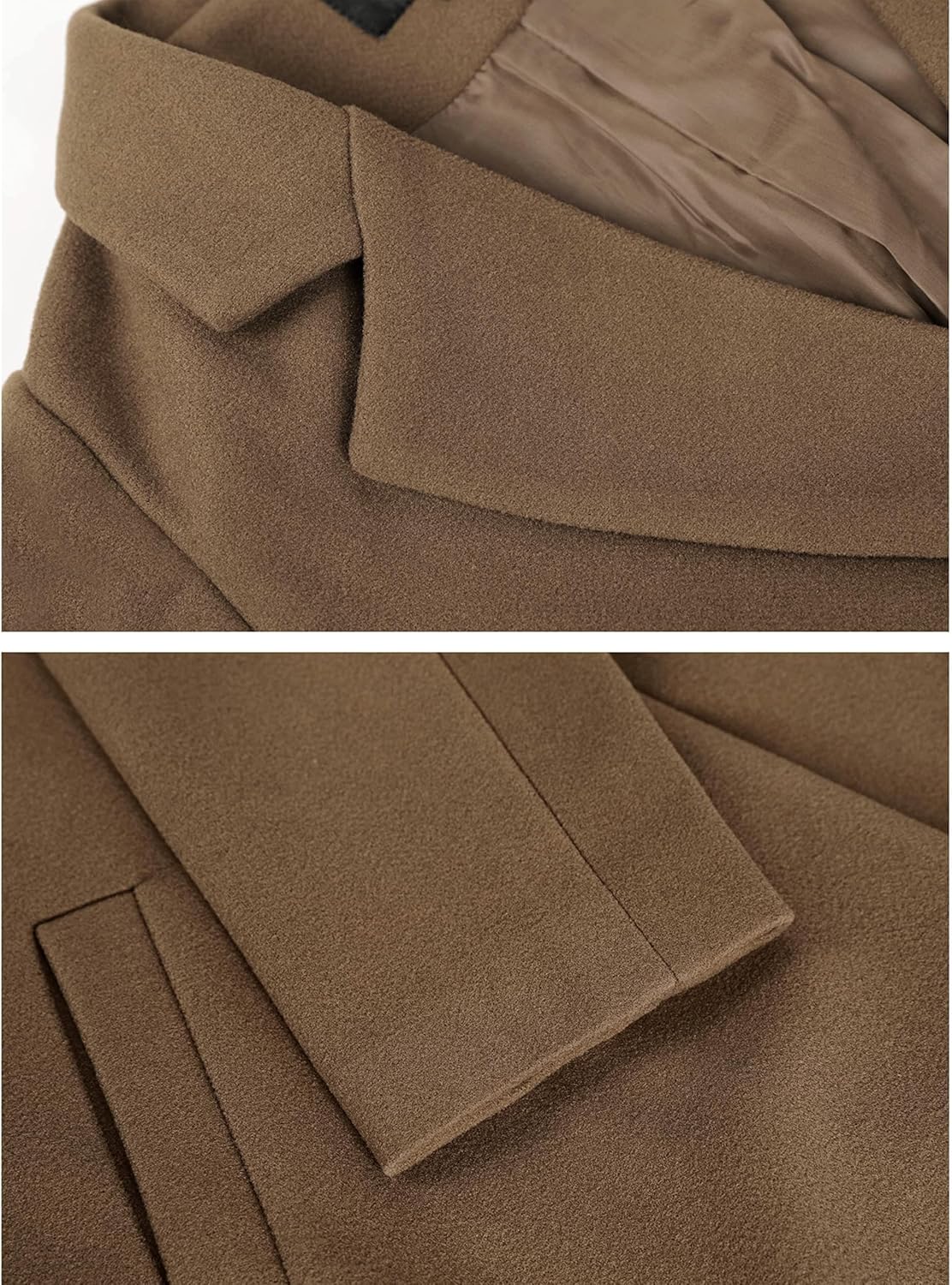 Women's Double-Breasted Longline Coat with Notch Lapels