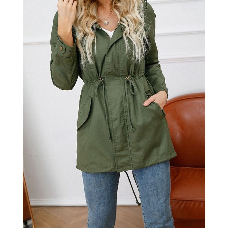 Larissa | Hooded Long Utility Coat for Women