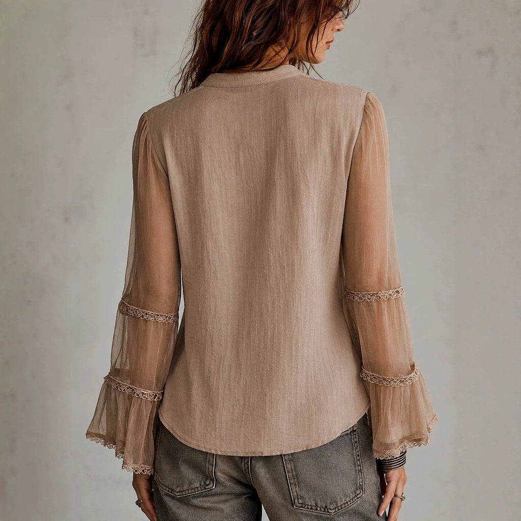 Leila - Women's Sheer Floral-Embroidered Sheer Jacket