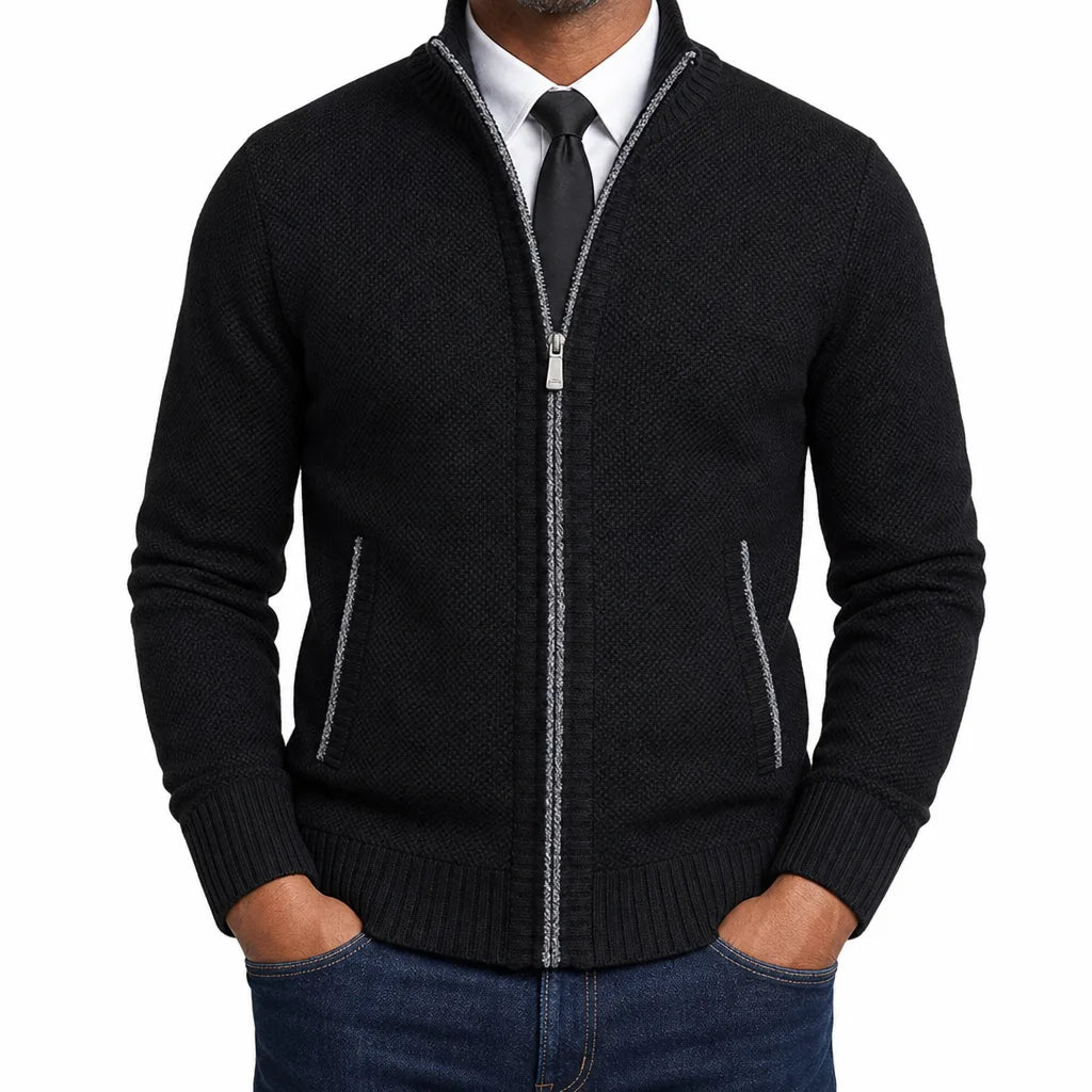 Leland | Men's Zip-Up Cardigan Knit Sweater