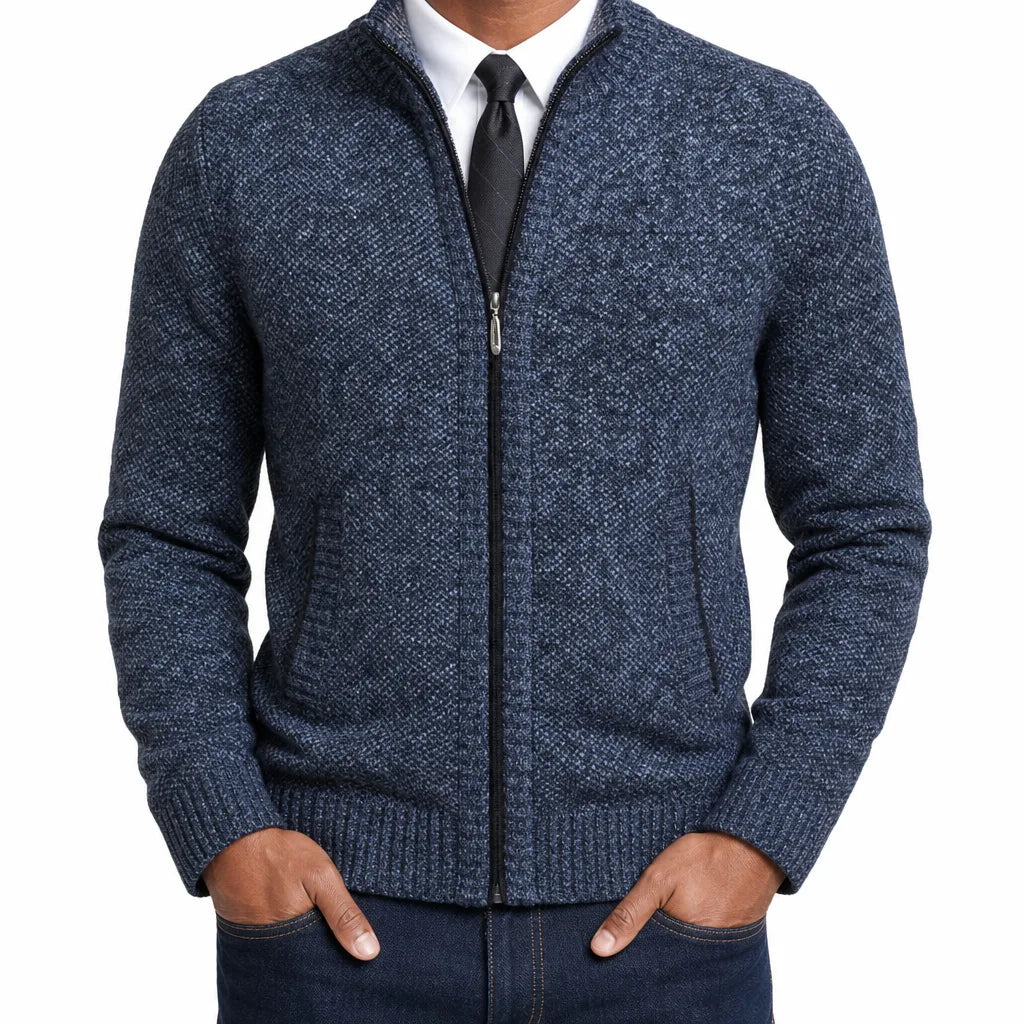 Leland | Men's Zip-Up Cardigan Knit Sweater