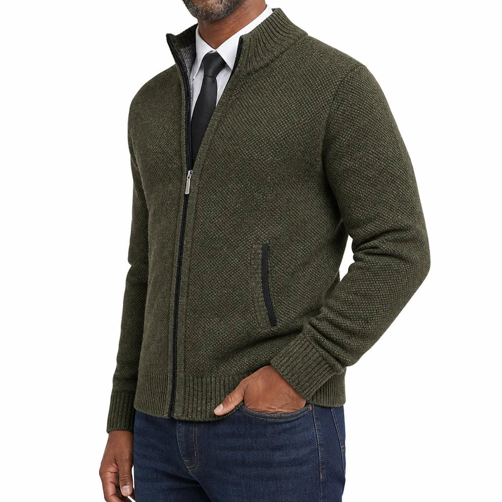 Leland | Men's Zip-Up Cardigan Knit Sweater