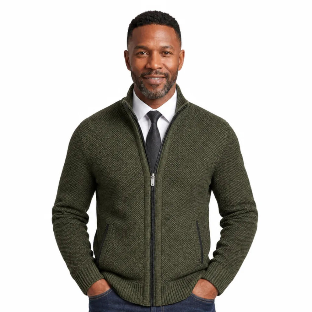 Leland | Men's Zip-Up Cardigan Knit Sweater