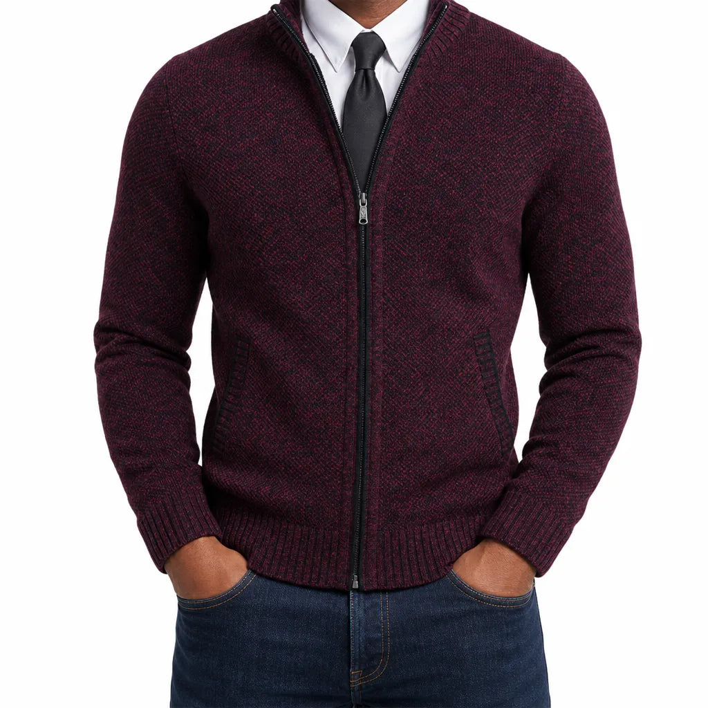 Leland | Men's Zip-Up Cardigan Knit Sweater