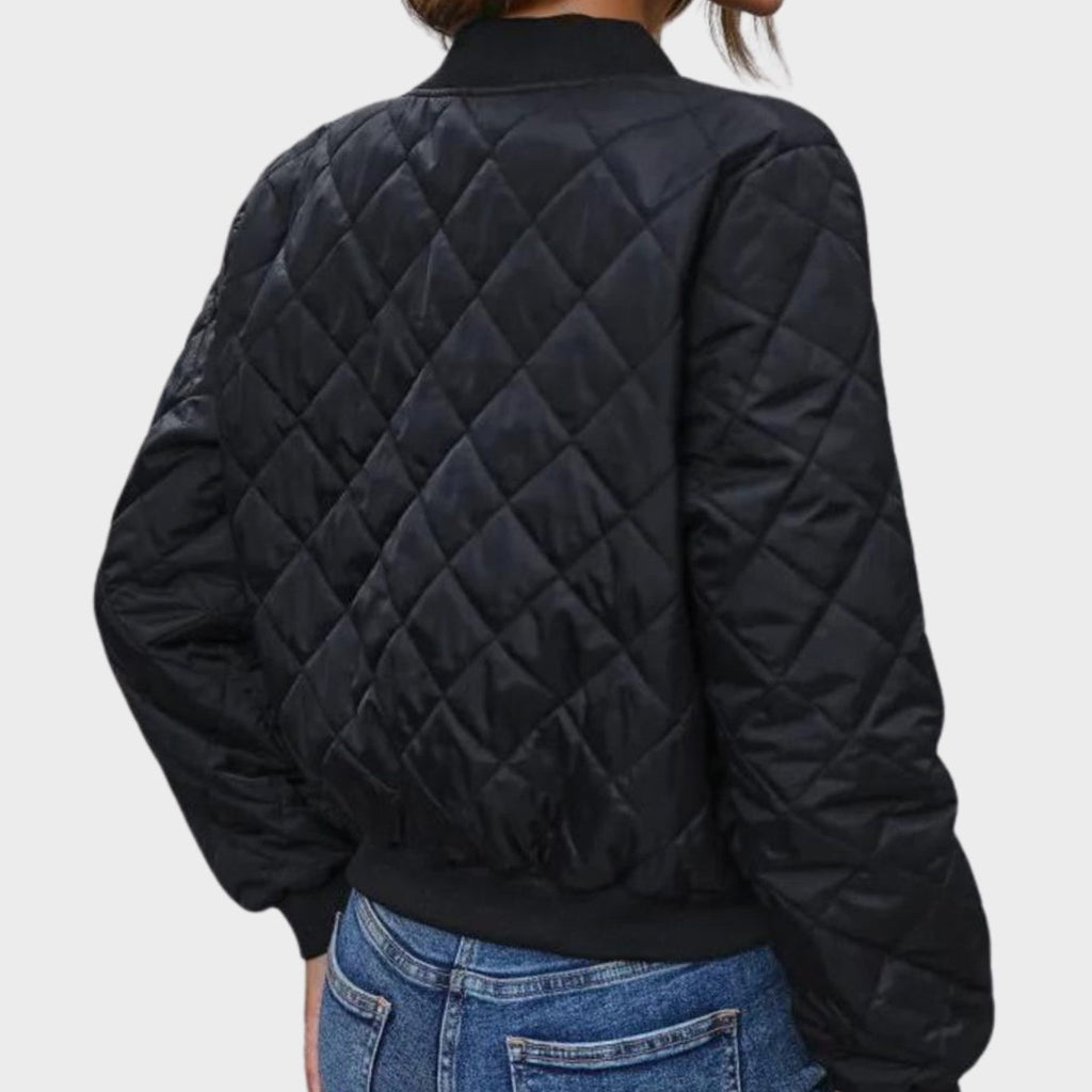 Lexie | Quilted Cropped Bomber Jacket with Diamond-Stitch for Women