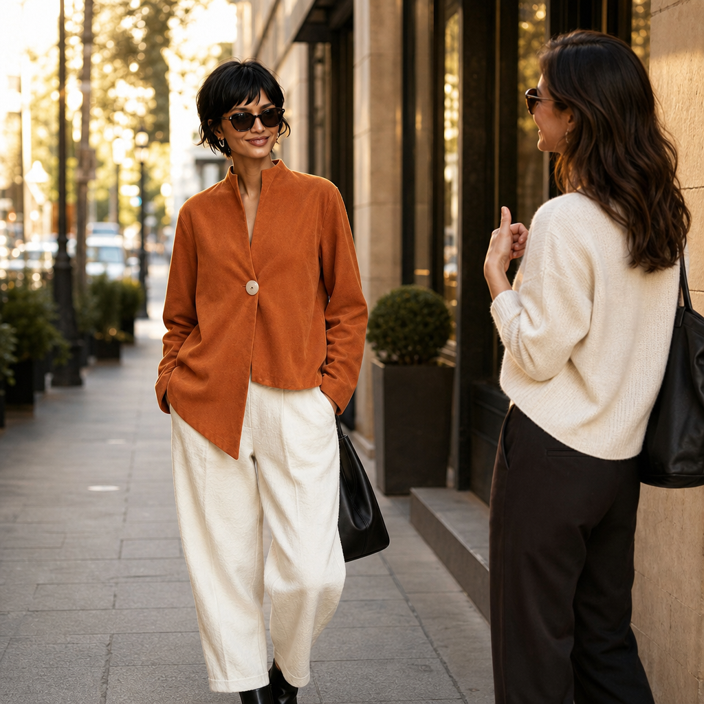 Overa – Burnt Orange Asymmetrical Statement Jacket