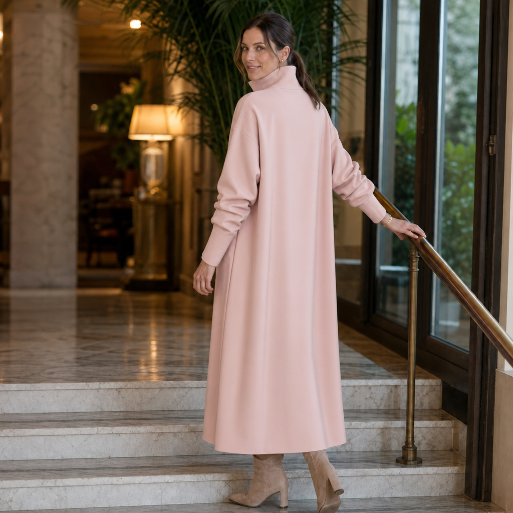 Quarterglow – Quarter-Zip Midi Dress