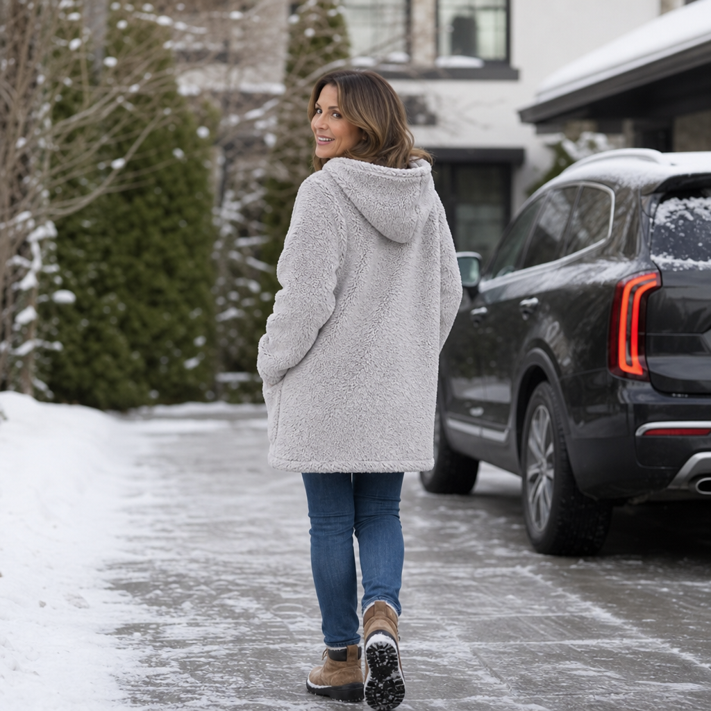 Cozyelle – Plush Hooded Cardigan