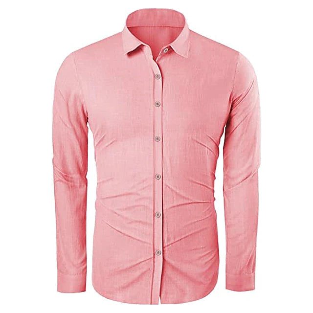 Linen Blend Button-Down Shirt for Men