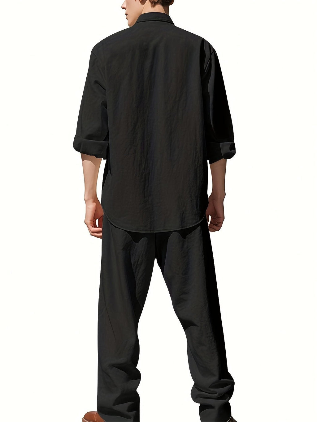 Linen Button-Down Set for Men