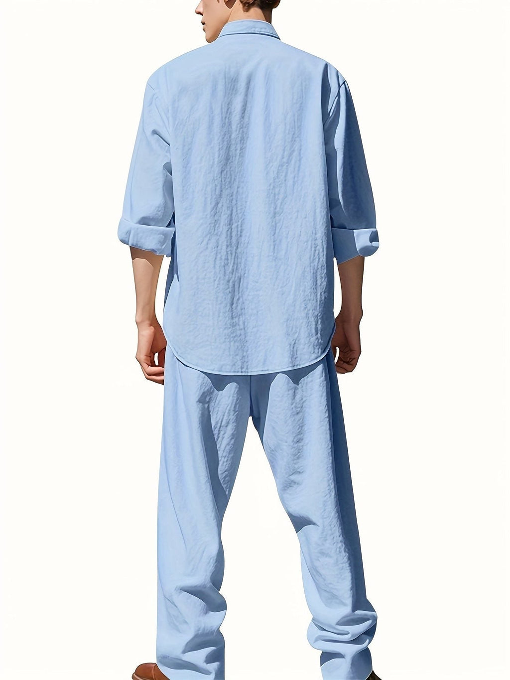 Linen Button-Down Set for Men