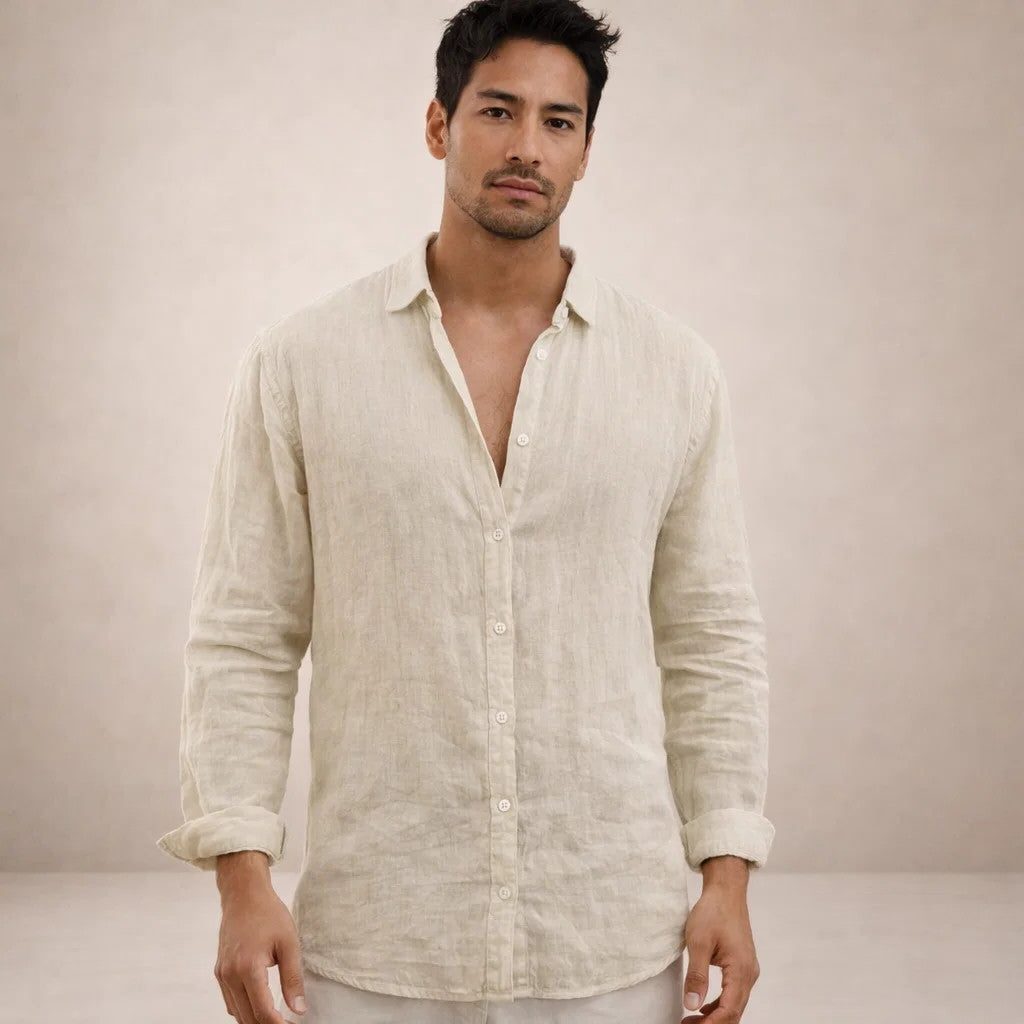 Linen Button-Down Shirt for Men