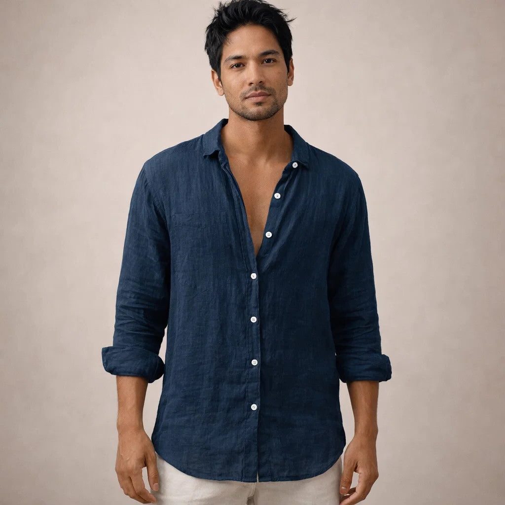 Linen Button-Down Shirt for Men