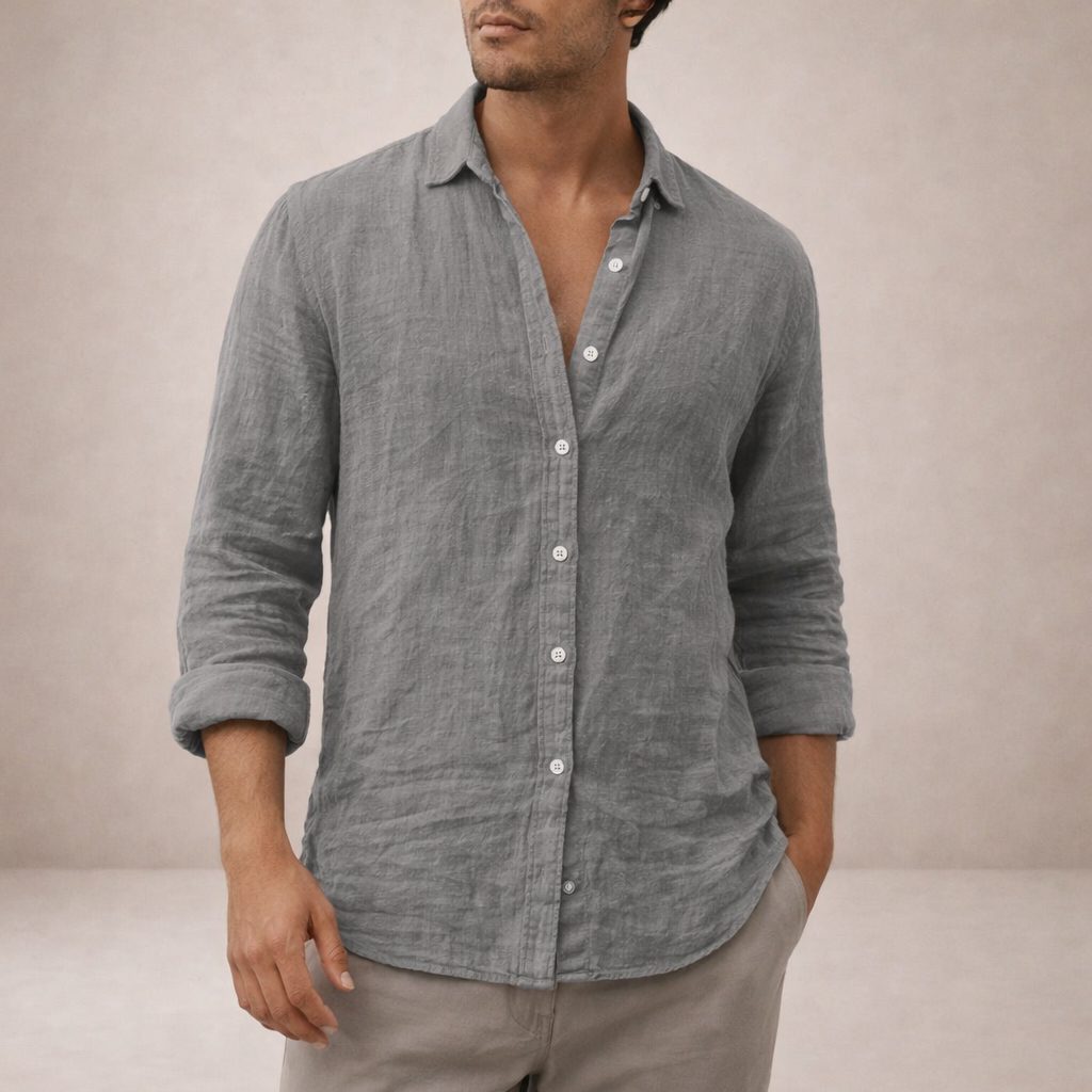 Linen Button-Down Shirt for Men