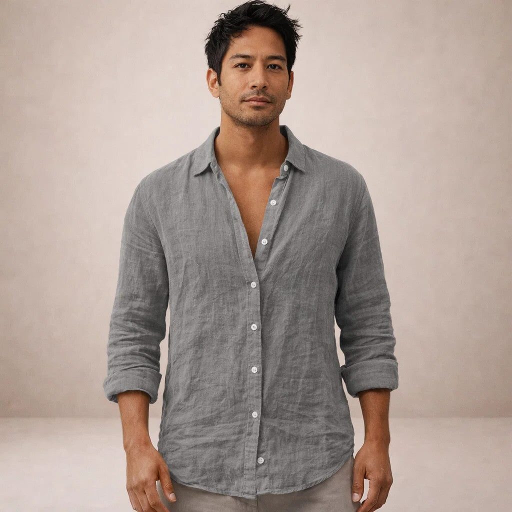 Linen Button-Down Shirt for Men