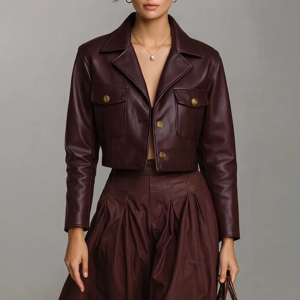 Linnet Cropped Leather Jacket