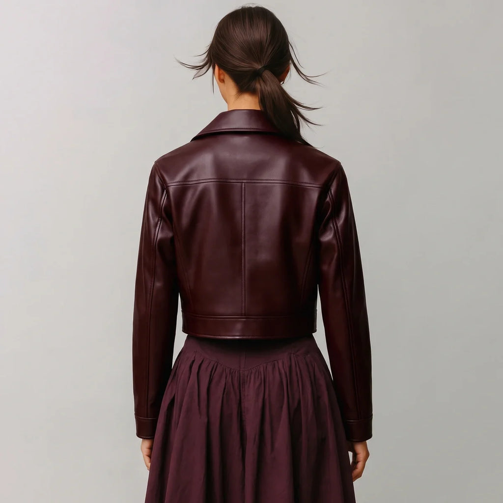 Linnet Cropped Leather Jacket