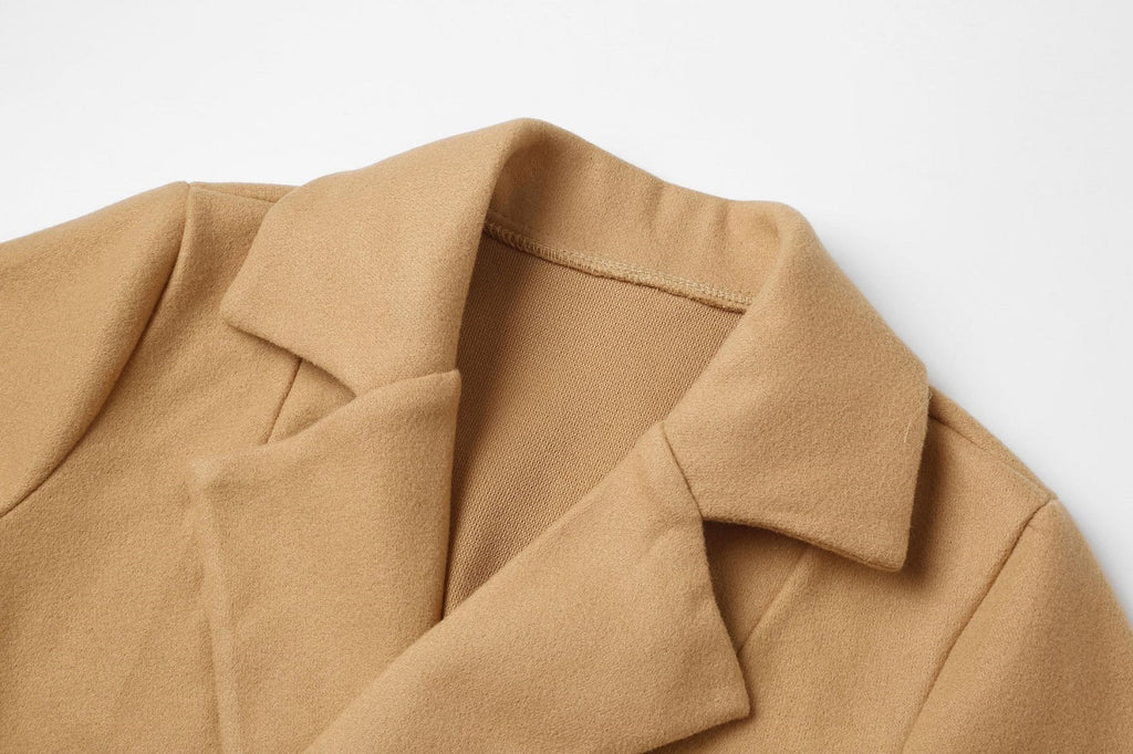 Women's Belted Wrap Coat with Wide Lapel Collar