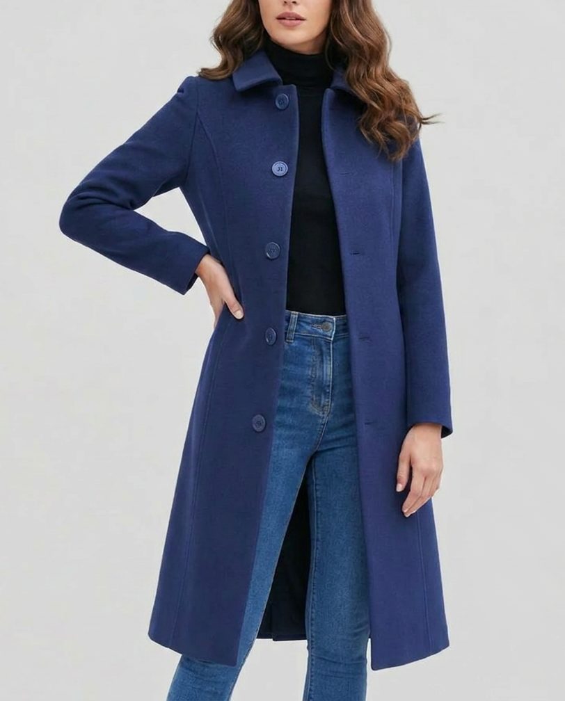 Leda | Long Single-Breasted Trench Coat for Women
