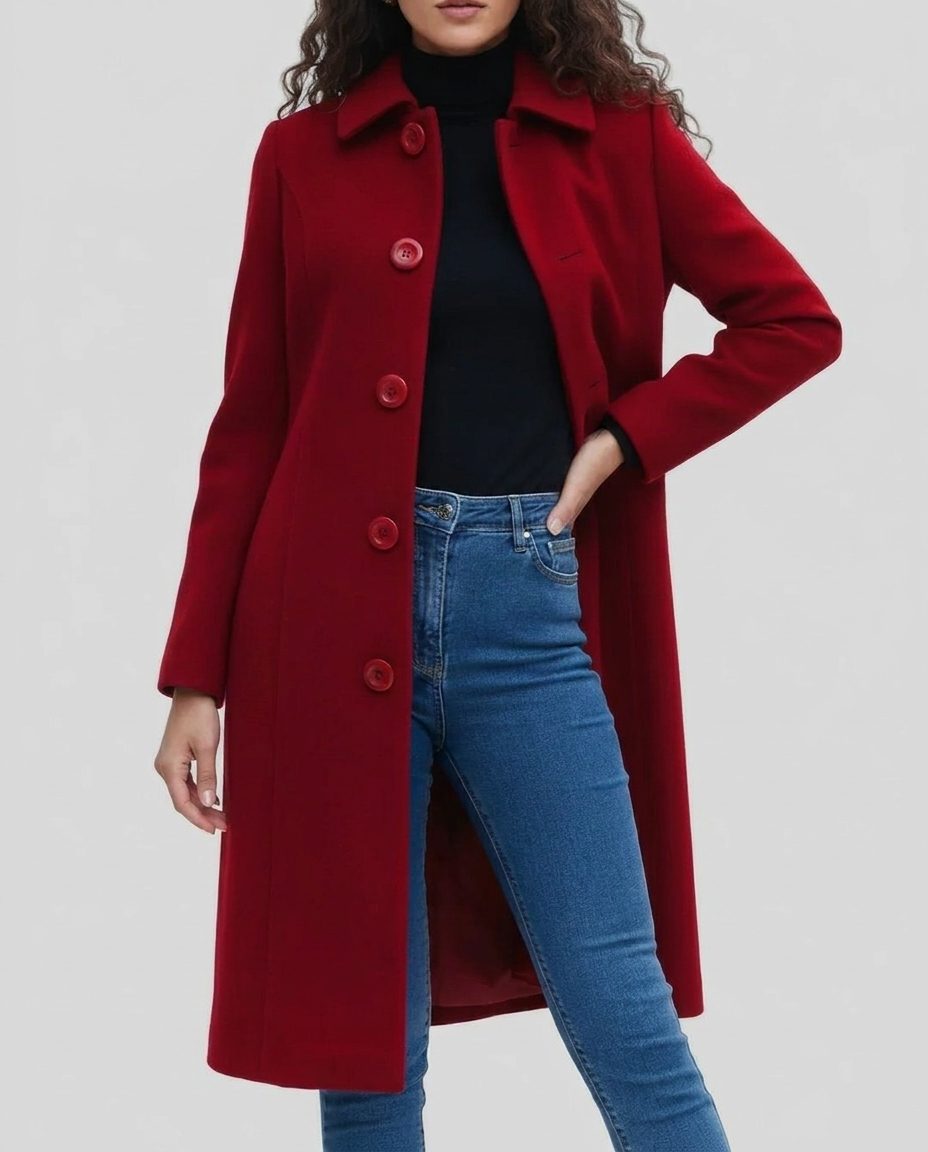 Leda | Long Single-Breasted Trench Coat for Women