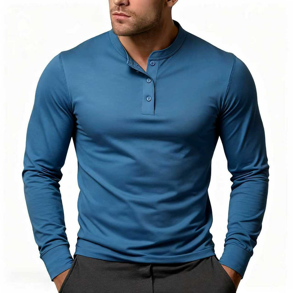 Long Sleeve Henley Shirt for Men