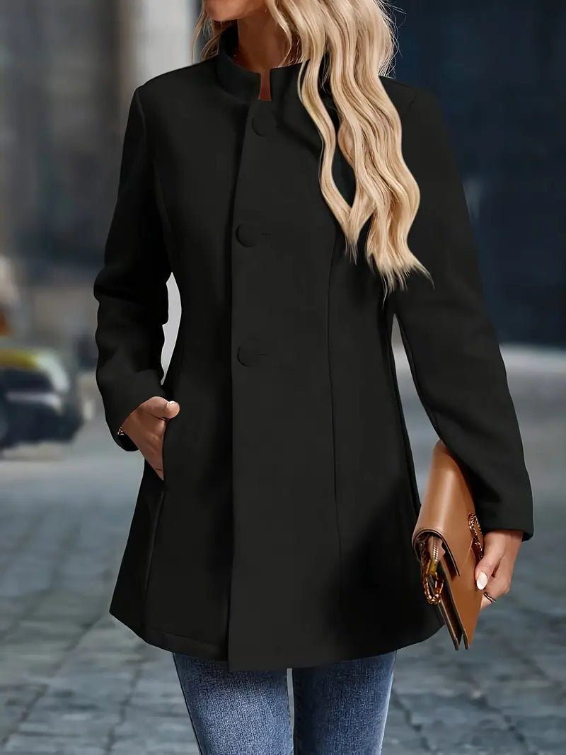 Murielle | Wool Longline Button-Down Coat for Women