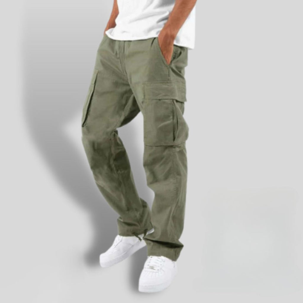 Loose Fit Cargo Trousers with Utility Pockets for Men
