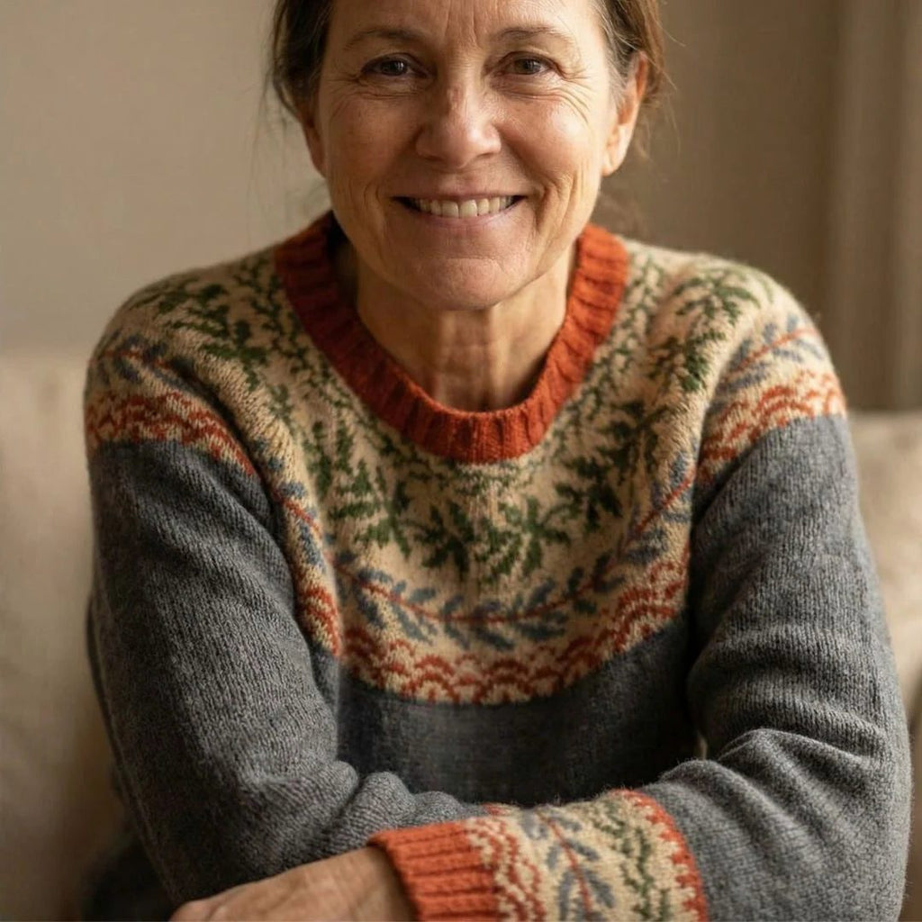 Louna | Fair Isle Sweater with Crew Neck and Long Sleeves for Women