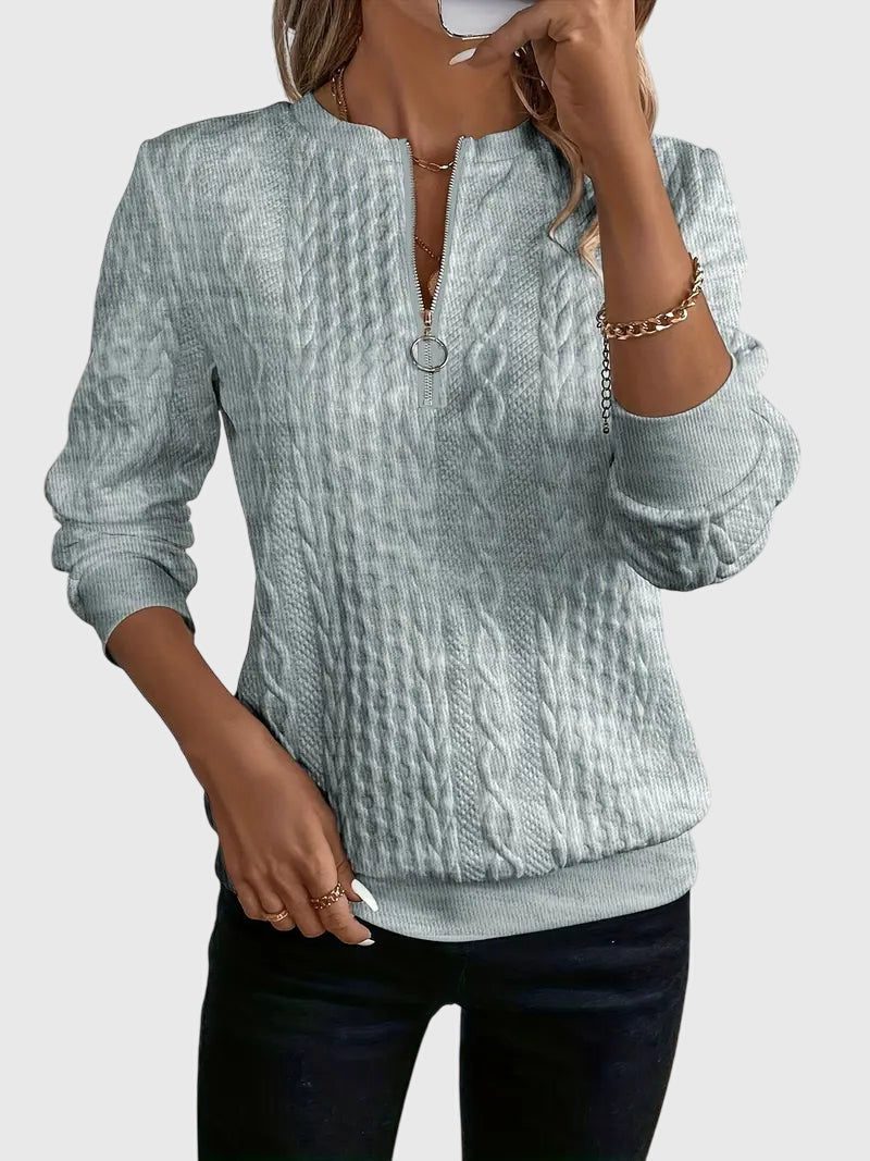 Lyanne | Cable Knit Half-Zip Sweater for Women
